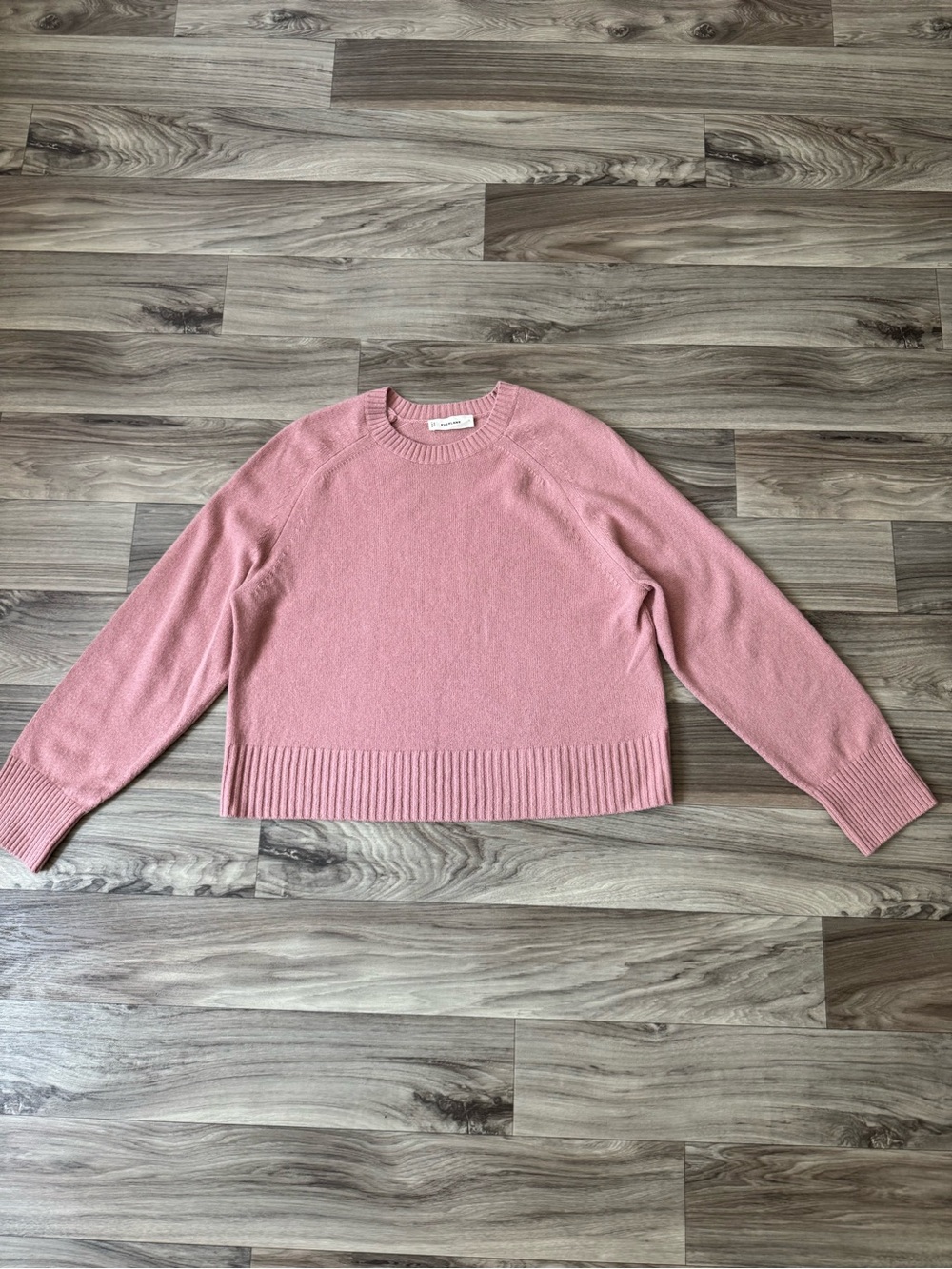 Everlane The Boxy Crew Sweater in Cashmere Clay Pink Size Large